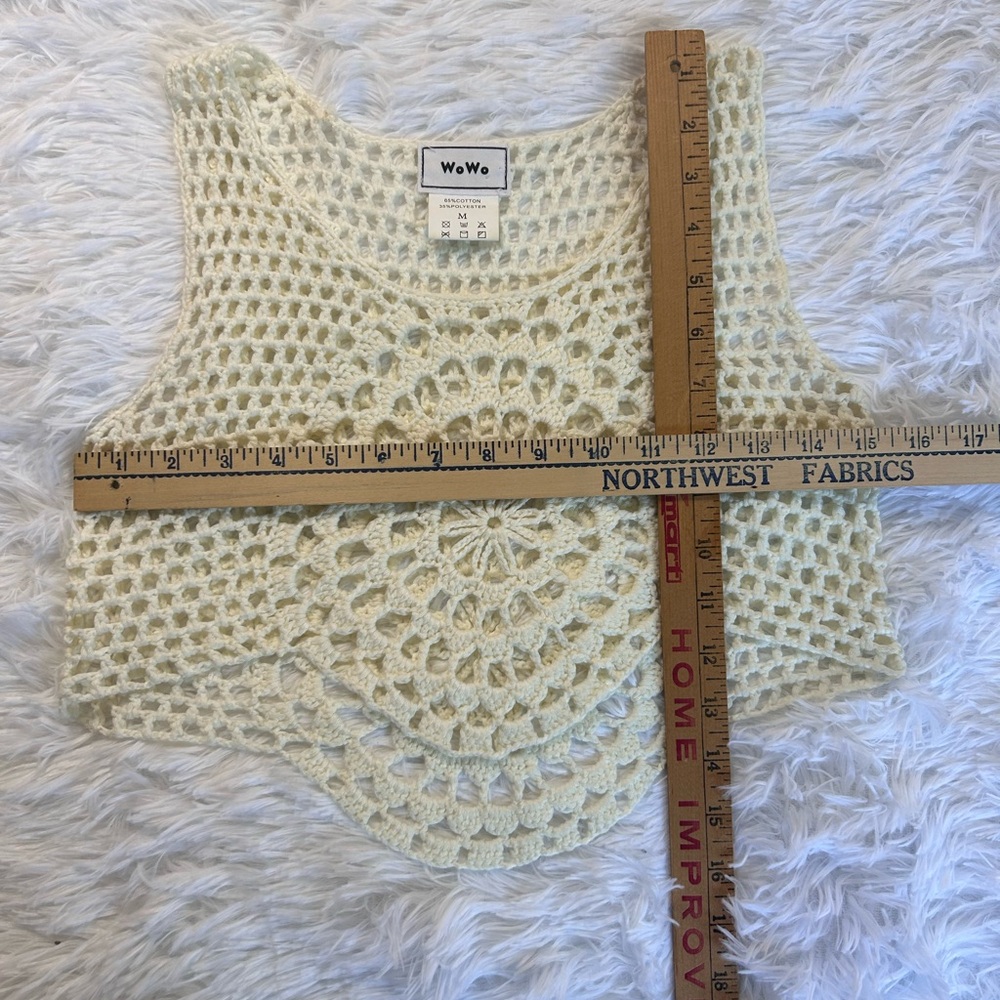 WoWo Bohemian Crochet Crop Top Medium o6 - Picture 6 of 6